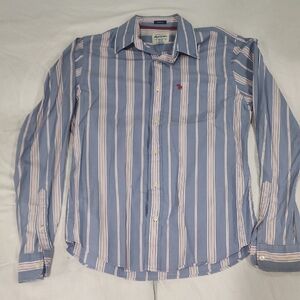 Abercrombie & Fitch Blue White Striped Casual Shirt